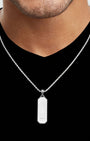 Long Bevel Tag Silver Model Back