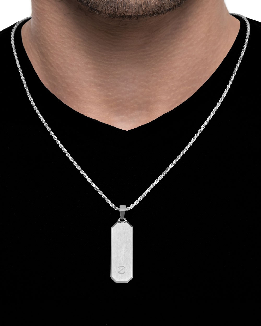 Long Bevel Tag Silver Model