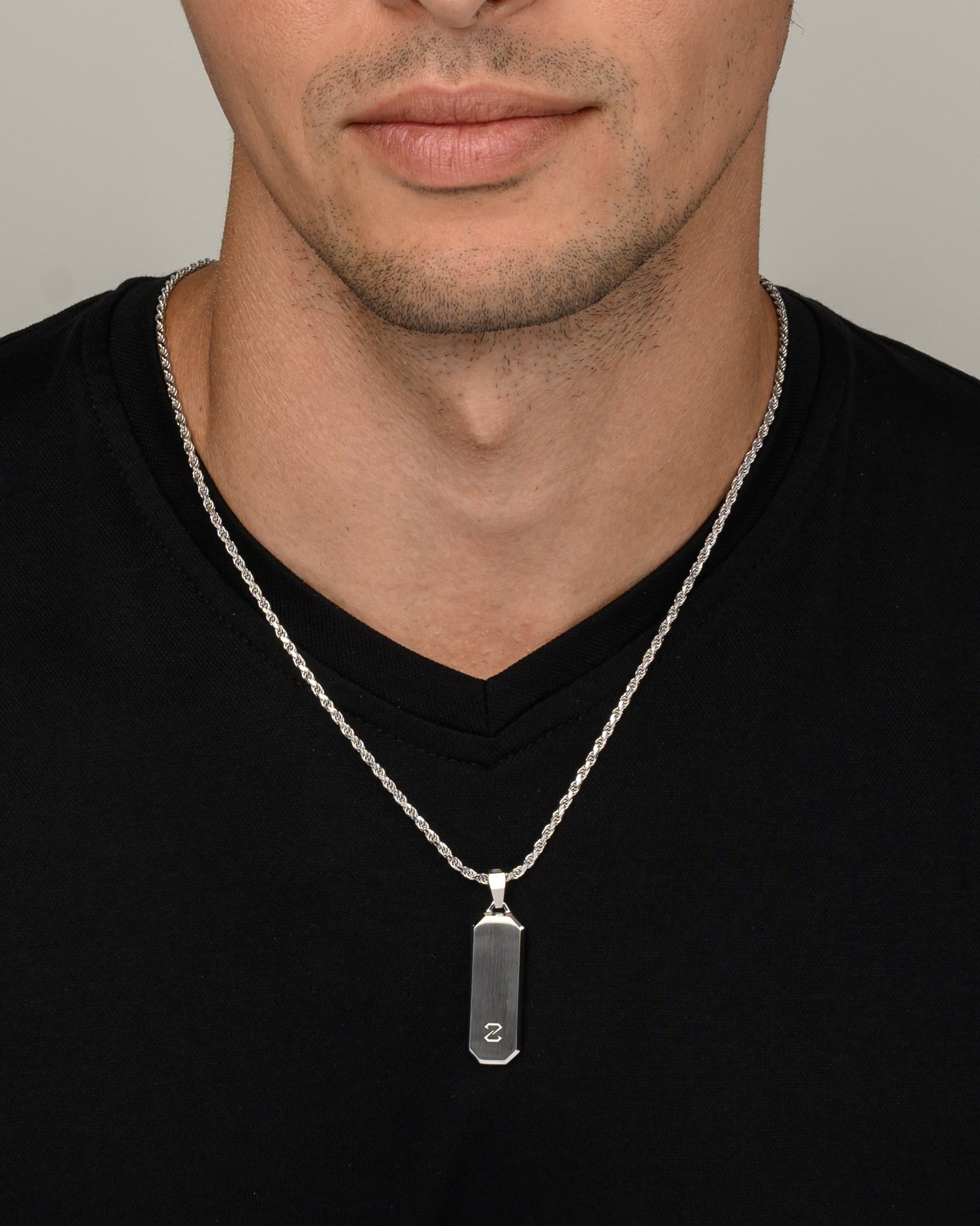 Long Bevel Tag Silver Model2