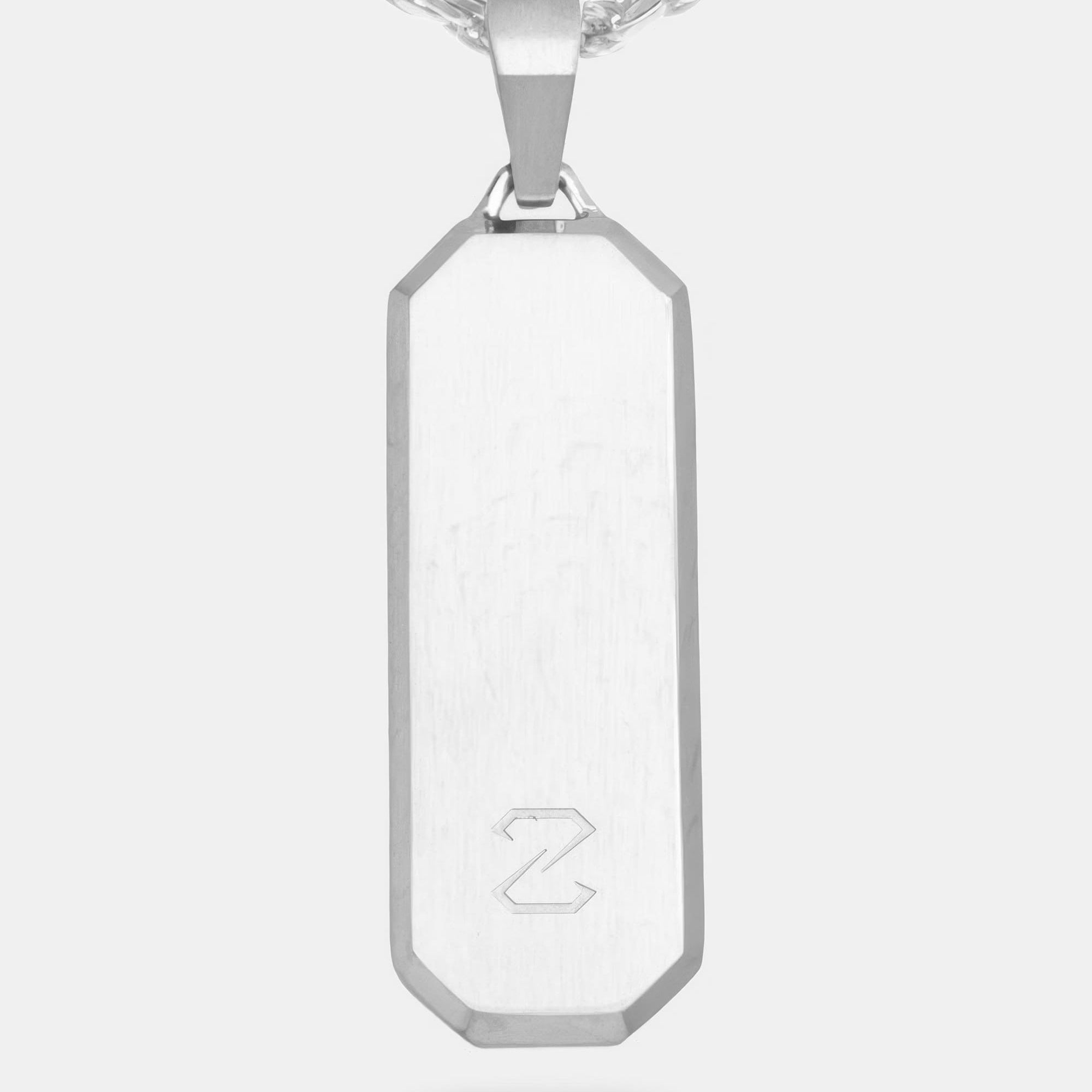 Long Bevel Tag Silver