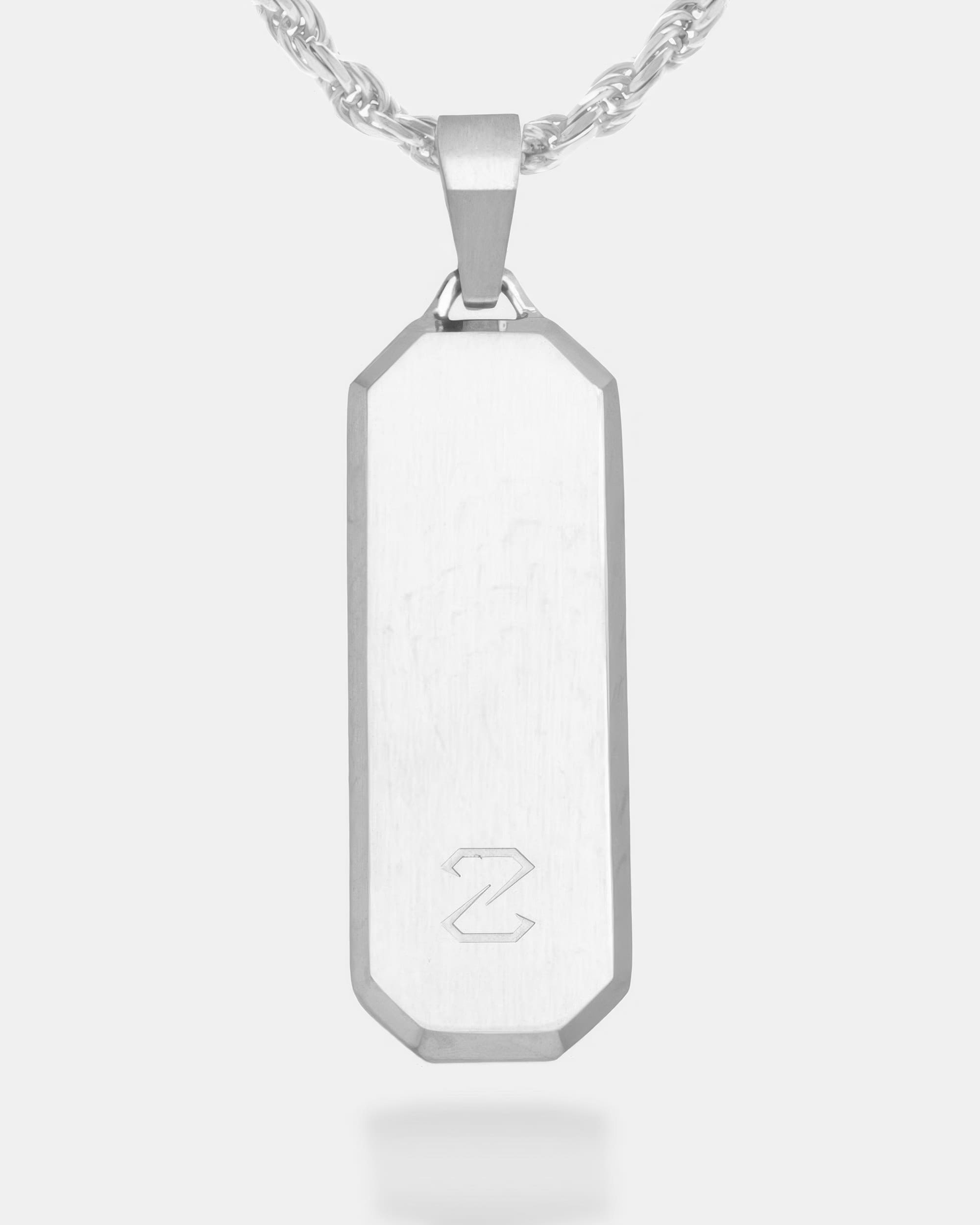 Long Bevel Tag Silver