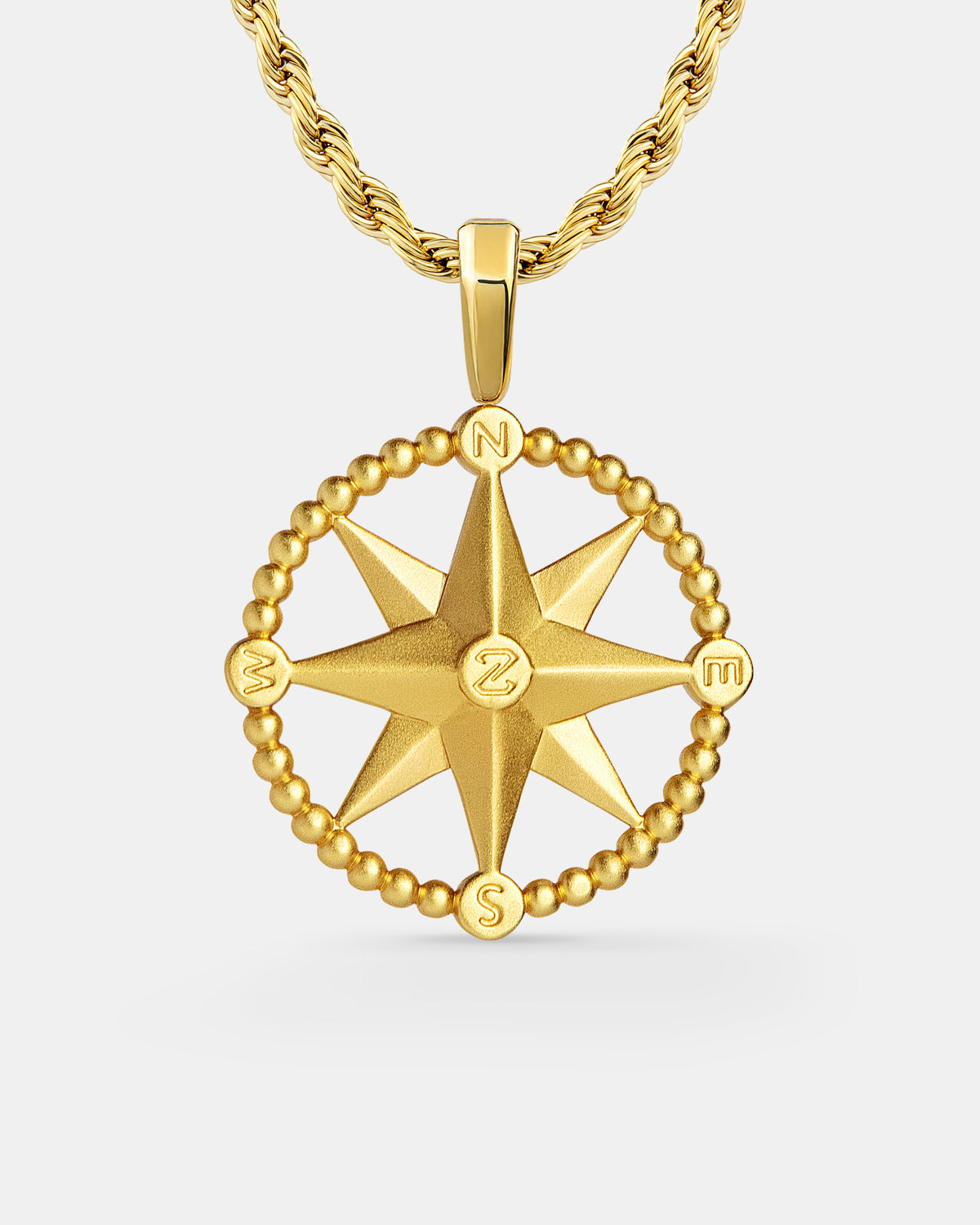 North Star Compass Gold Pendant Back