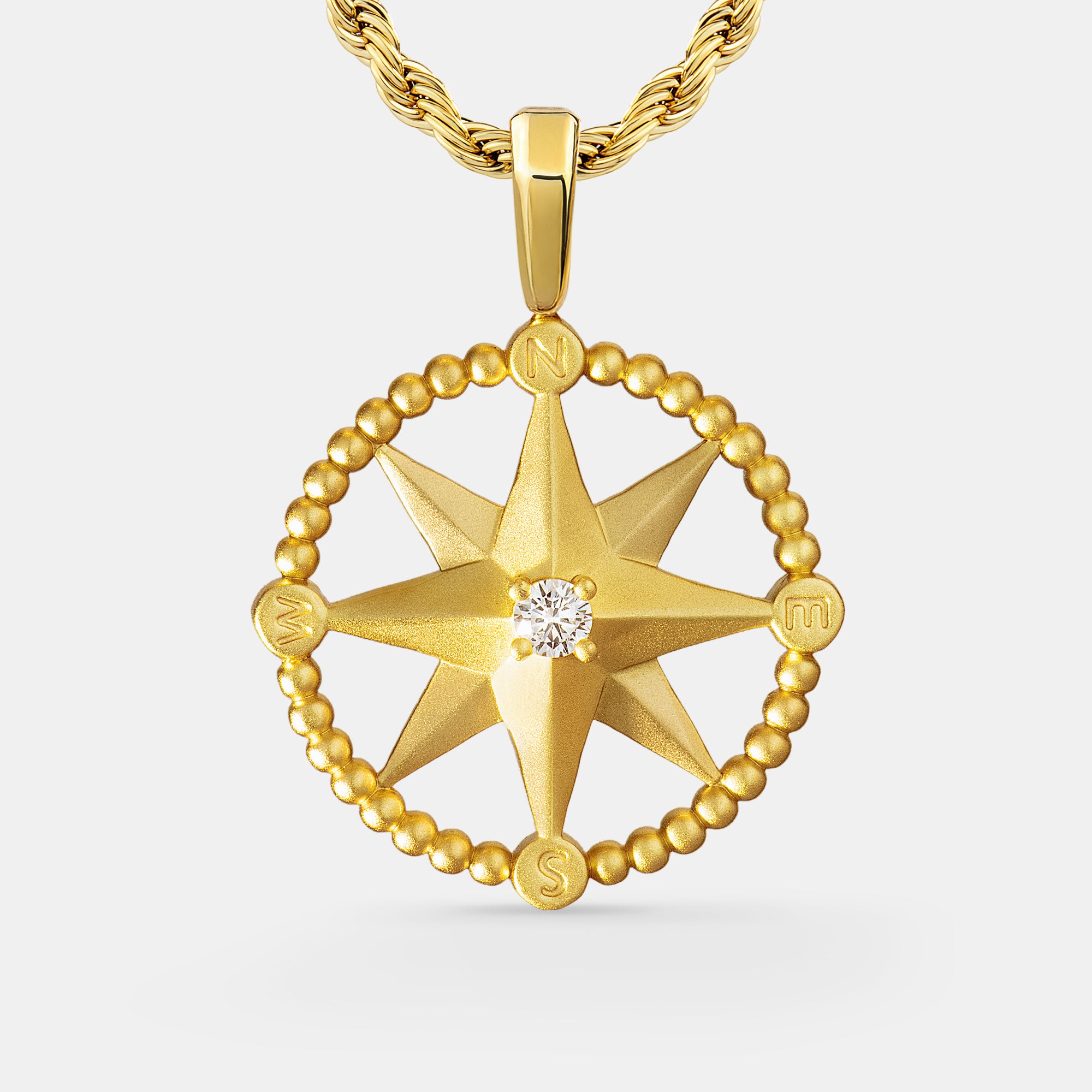 North Star Compass Gold Pendant