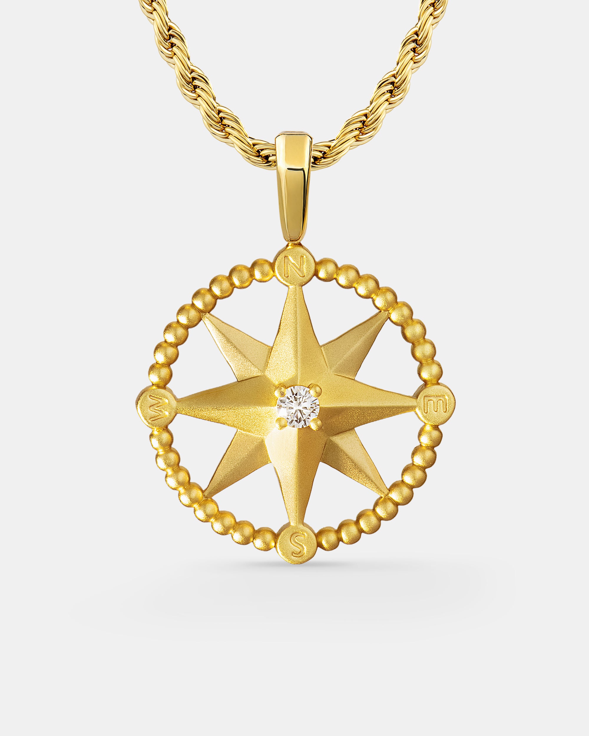 North Star Compass Gold Pendant