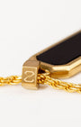 Onyx Bevel Long Tag Gold Clasp