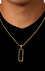 Onyx Bevel Long Tag Gold Model