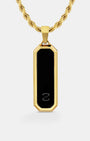 Onyx Bevel Long Tag Gold Pendant