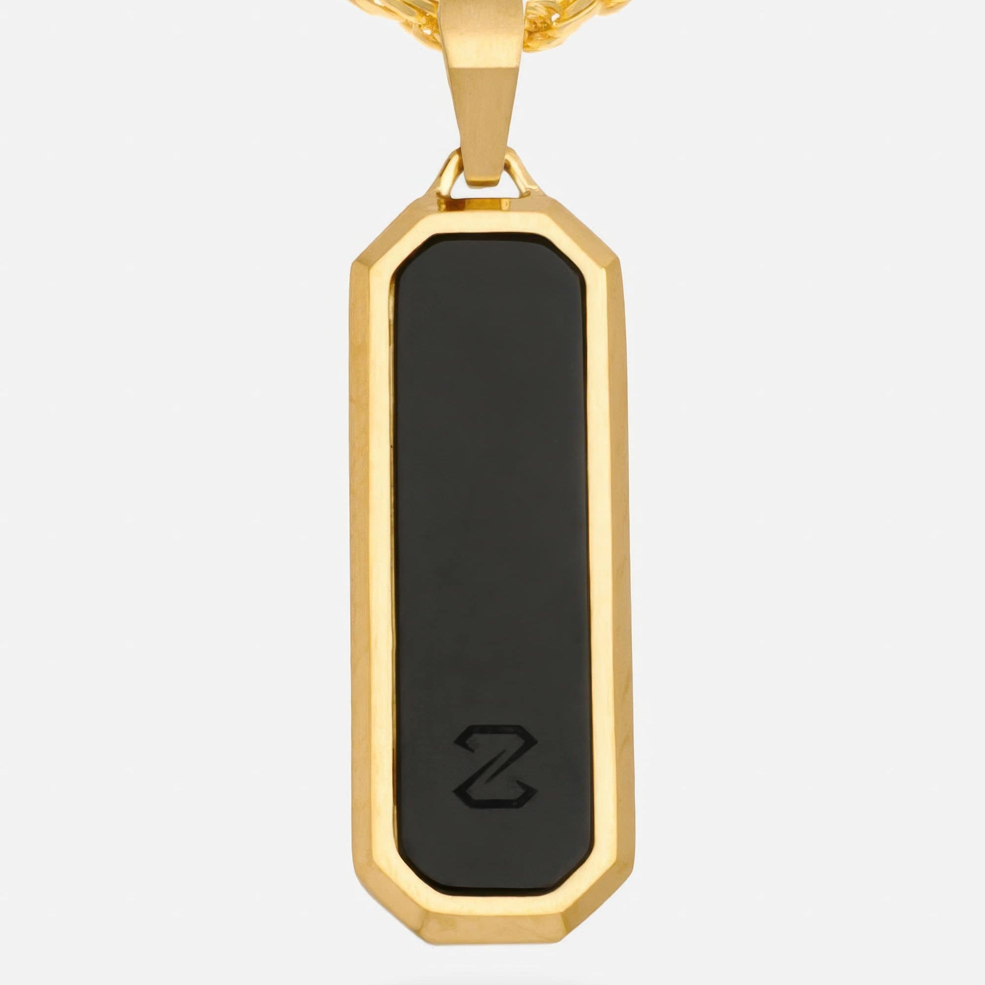 Onyx Bevel Long Tag Gold