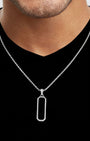 Onyx Bevel Long Tag Silver Model