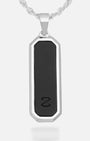 Onyx Bevel Long Tag Silver
