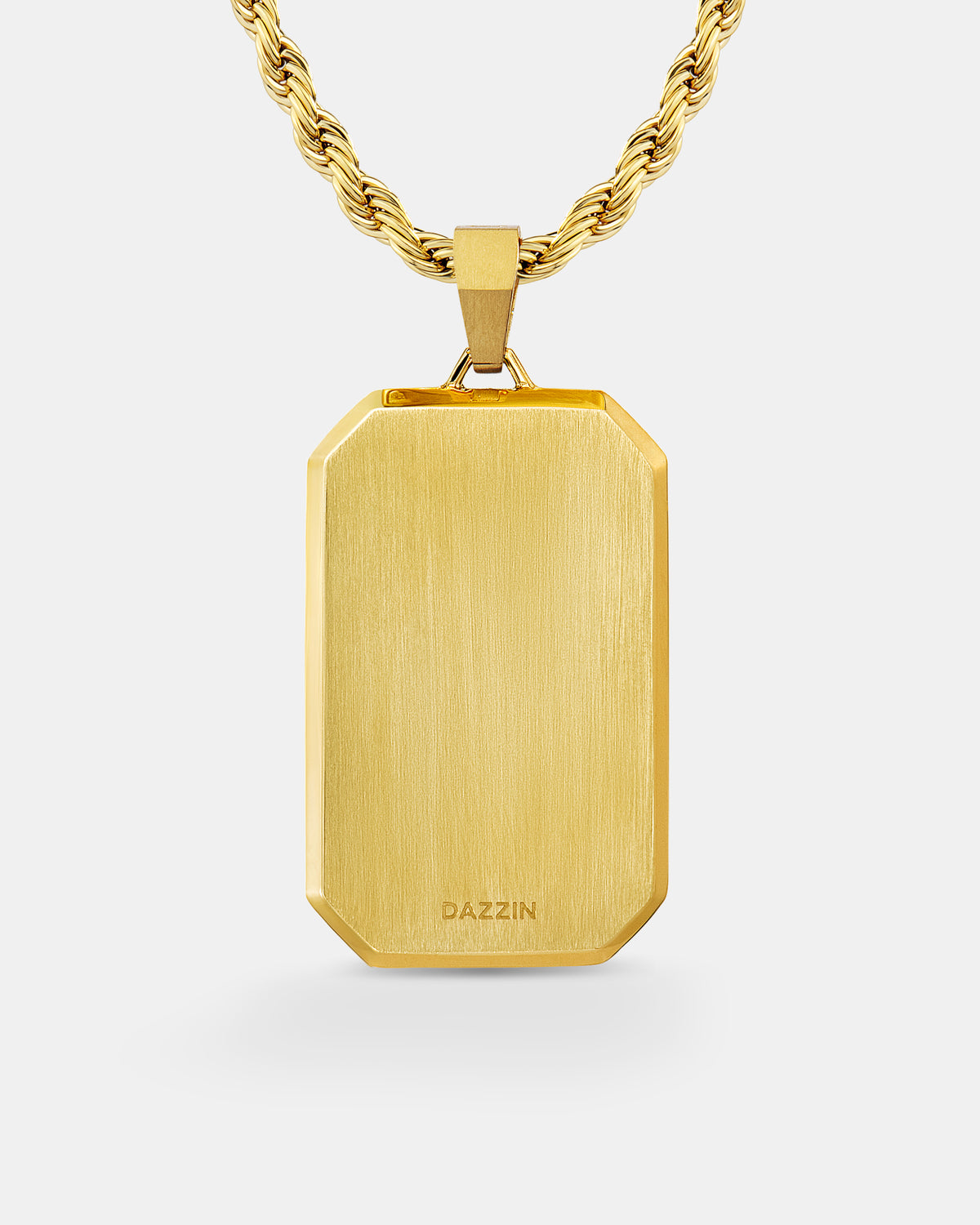 Onyx Bevel Tag Gold Back Pendant