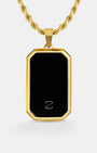Onyx Bevel Tag Gold Pendant