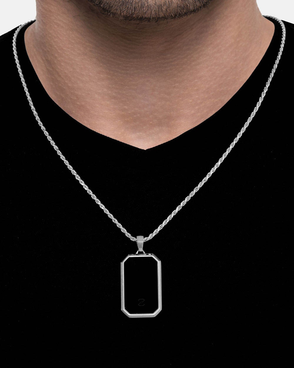 Onyx Bevel Tag Silver Model