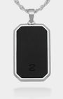 Onyx Bevel Tag Silver