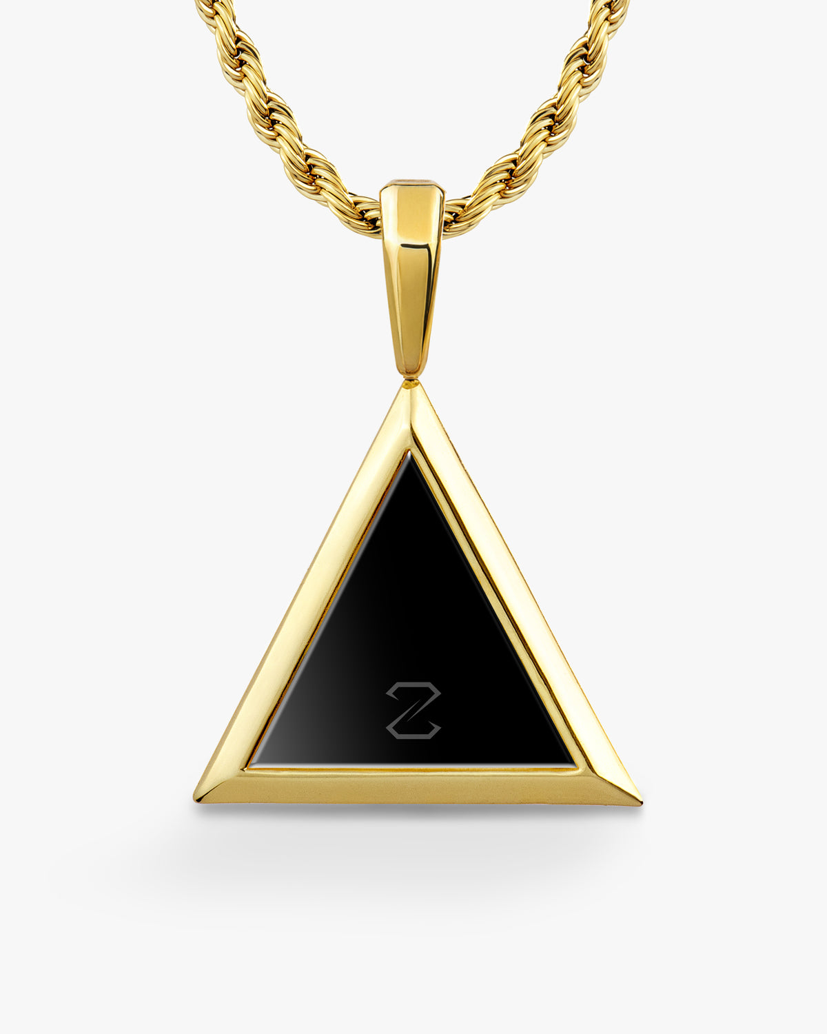 Onyx Provenience Triangle Eye Gold Pendant