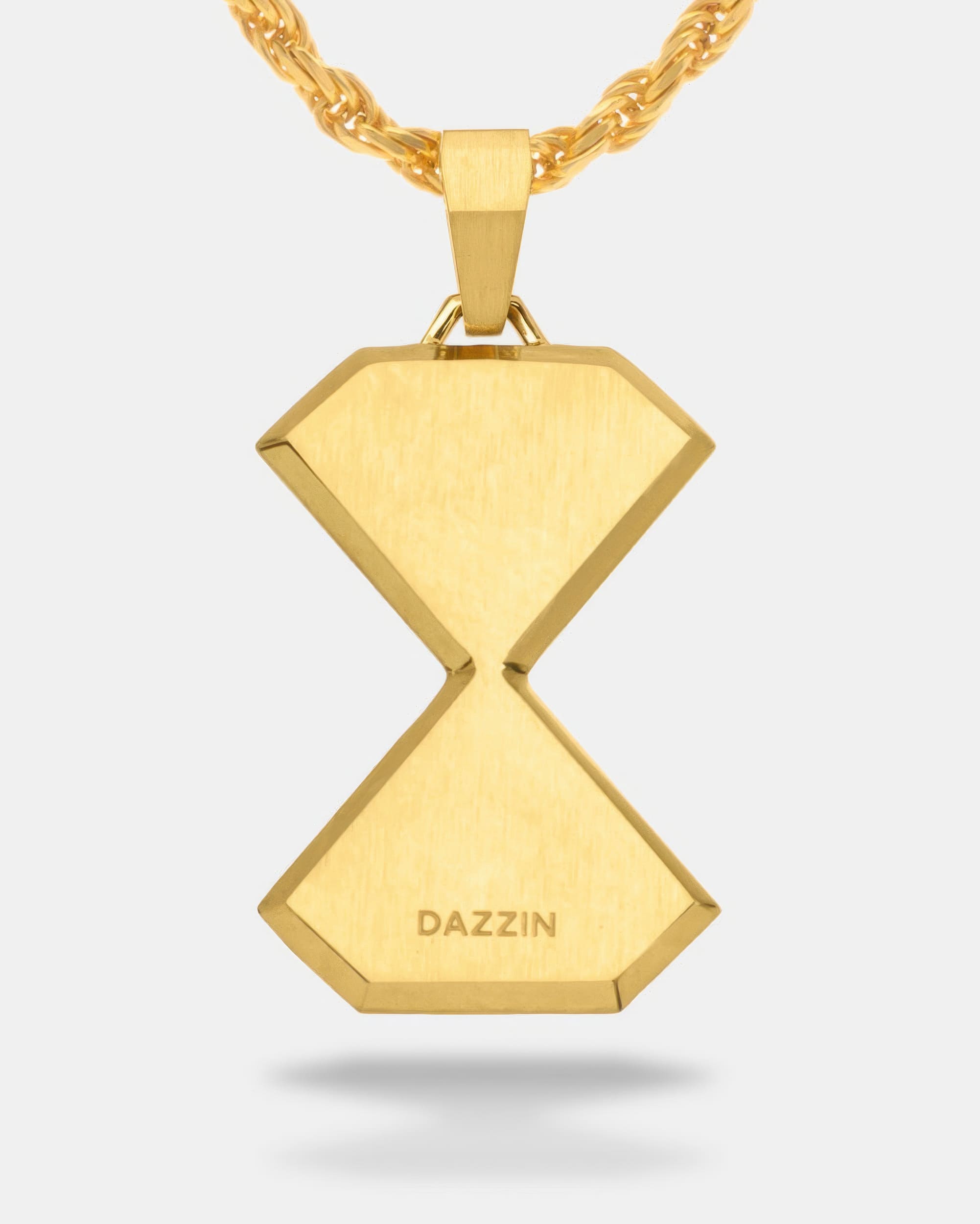 Men's Gold Onyx Reflect Tag Pendant | DAZZIN