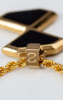 Onyx Reflect Tag Gold Clasp
