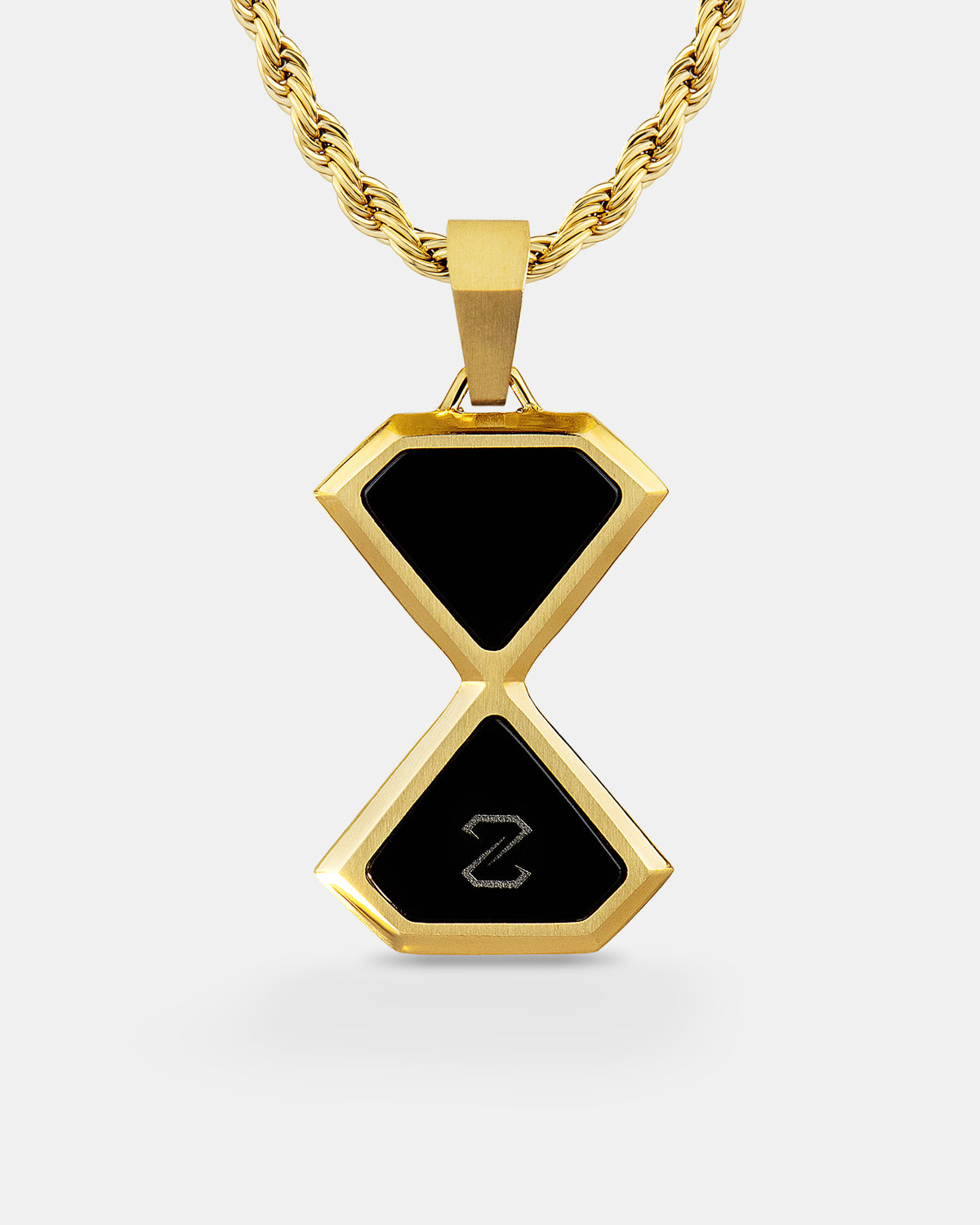 Onyx Reflect Tag Gold Pendant 