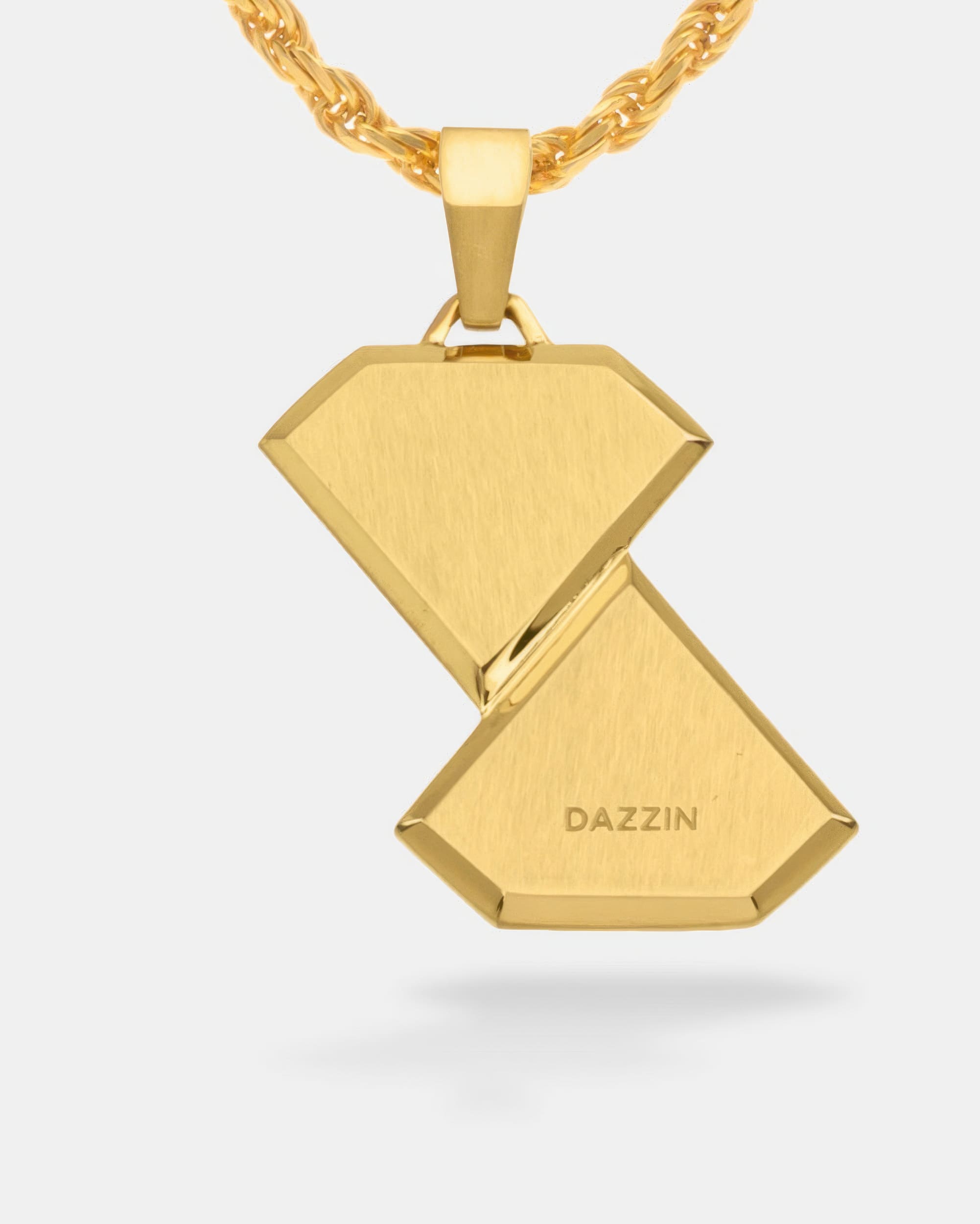 Men's Gold Onyx Shift Tag Pendant | DAZZIN