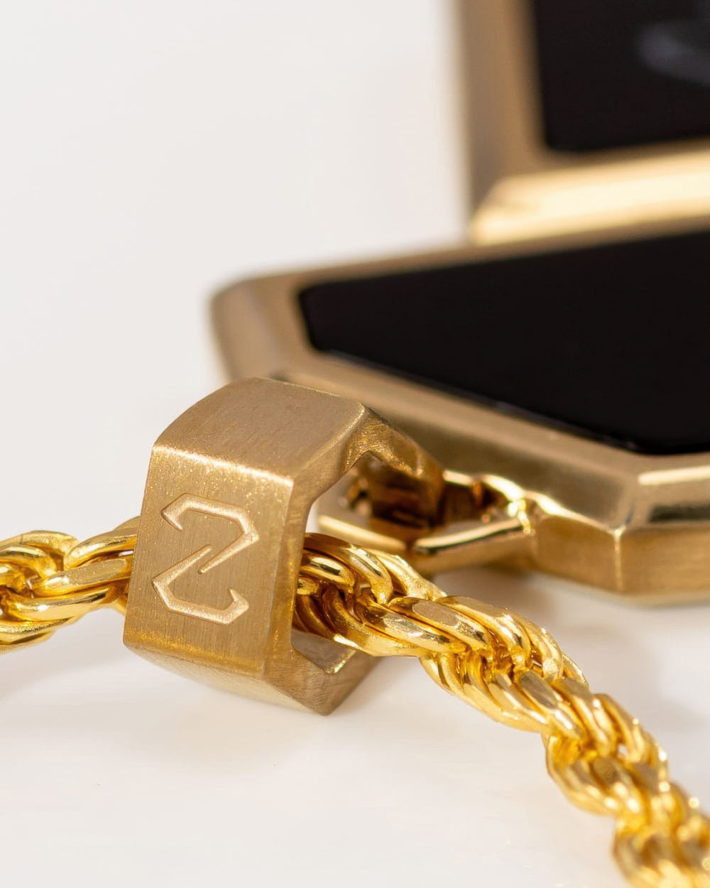 Shift Tag Name Men's Gold Onyx Shift Tag Pendant | DAZZIN