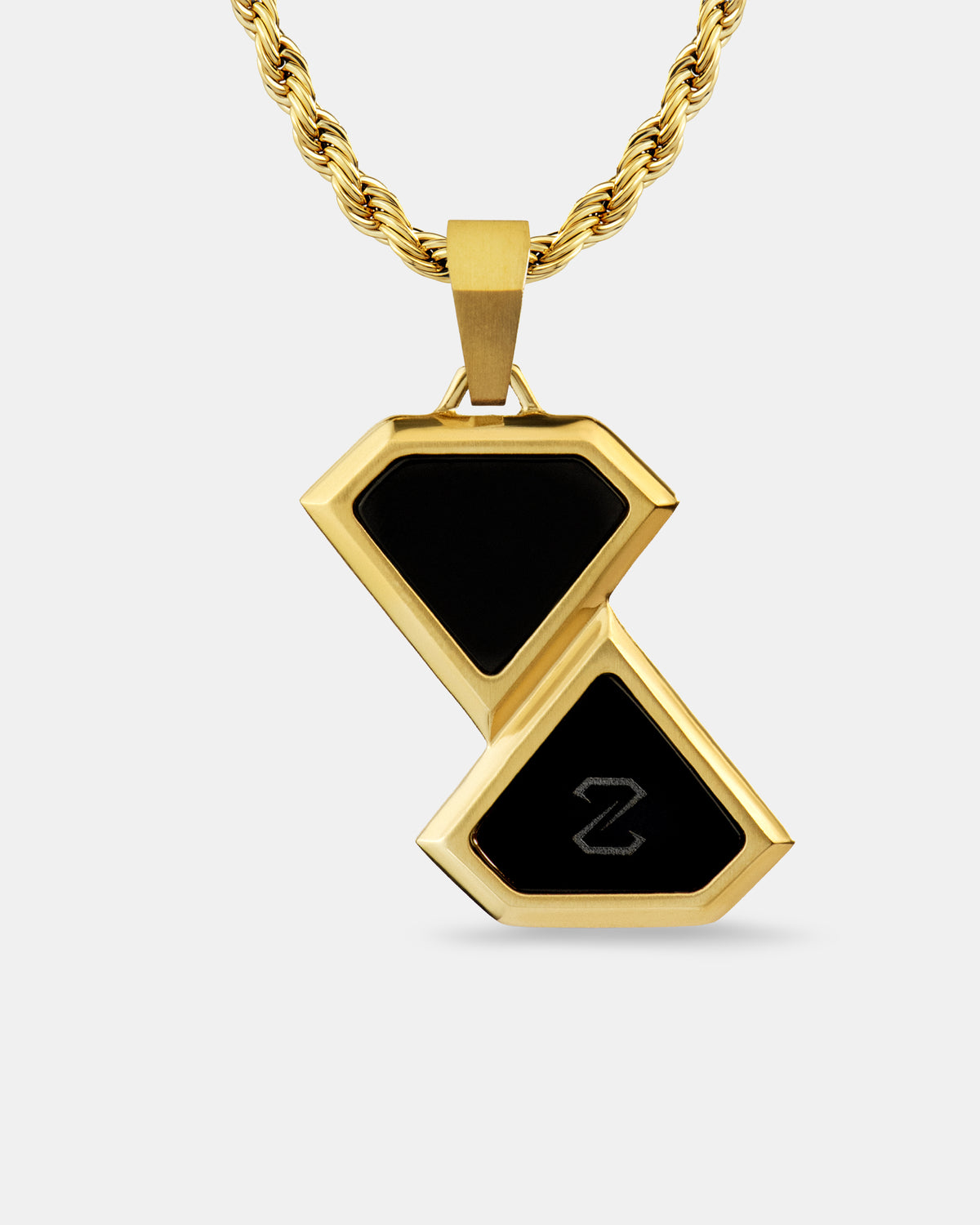Onyx Shift Tag Gold Pendant 