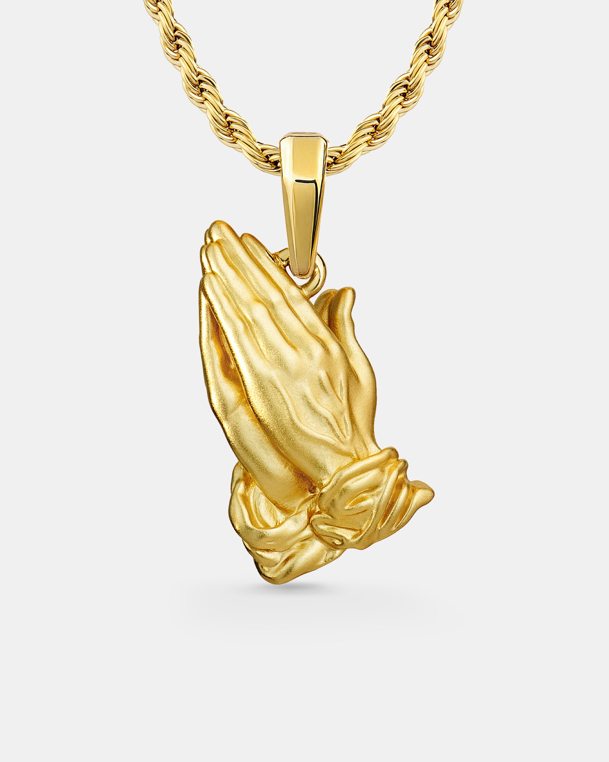 Pray Hands Gold Back Pendant