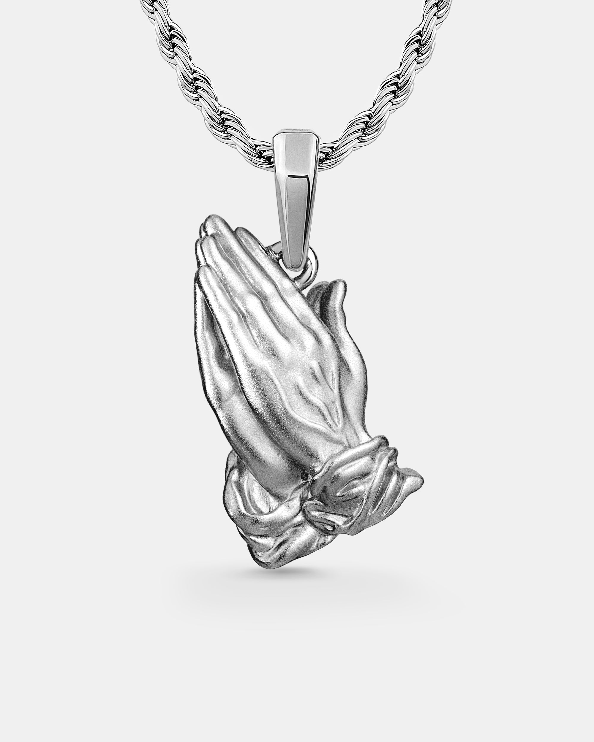 Pray Hands Silver Back Pendant