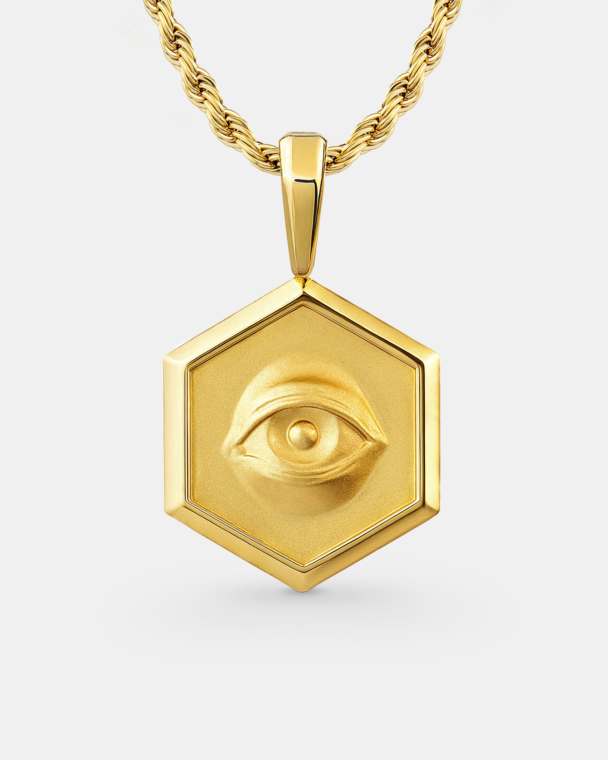 Providance Hexagon Gold Eye Pendant