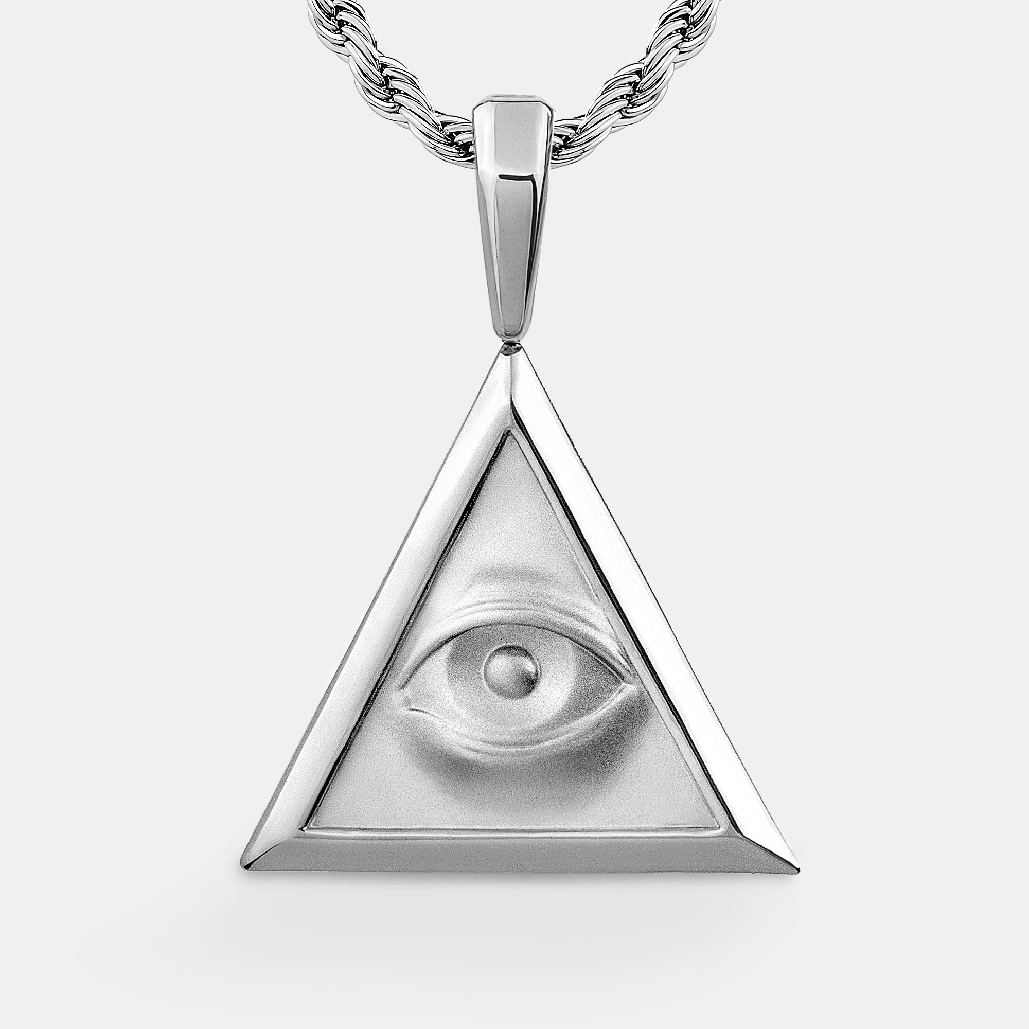 Providance Triangle Silver Eye Pendant