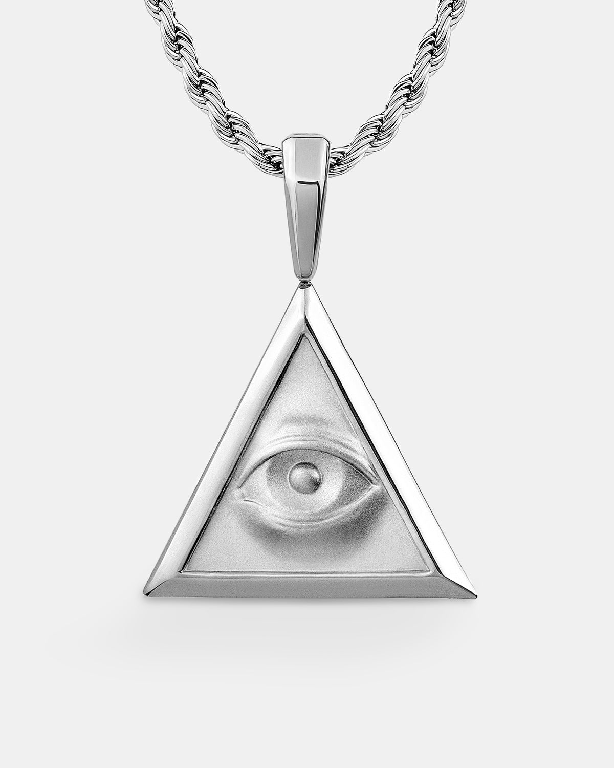 Providance Triangle Silver Eye Pendant