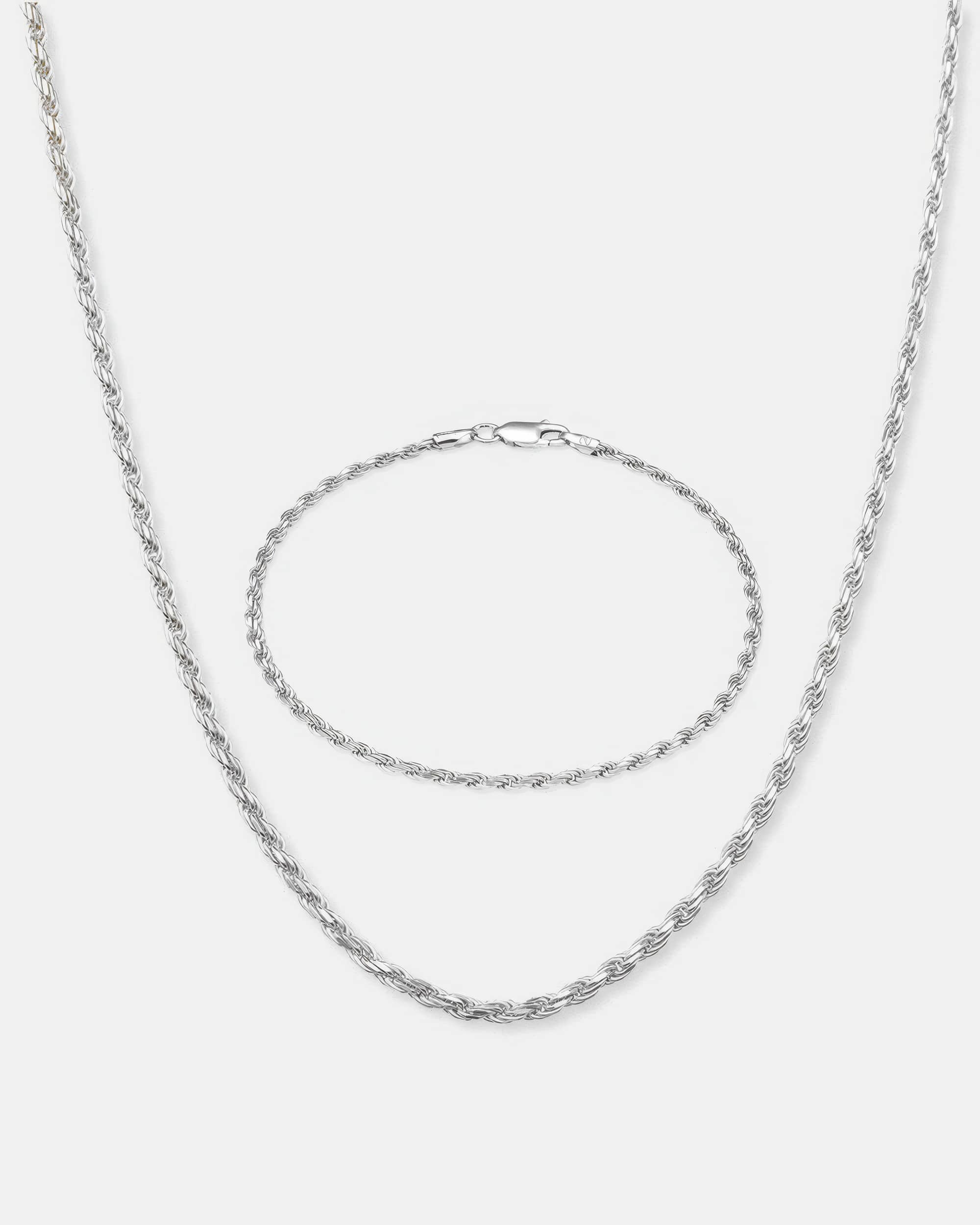 Rope Chain 2.5mm Silver Set