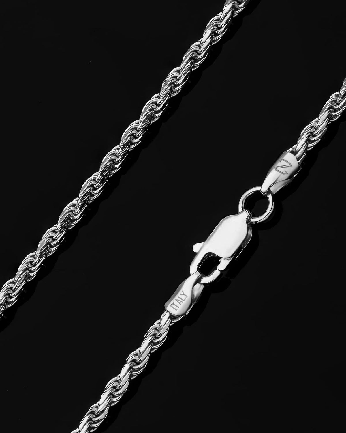 Club Ropes Silver Rope Chain - 2.5mm | Men's Silver Chain - DAZZIN