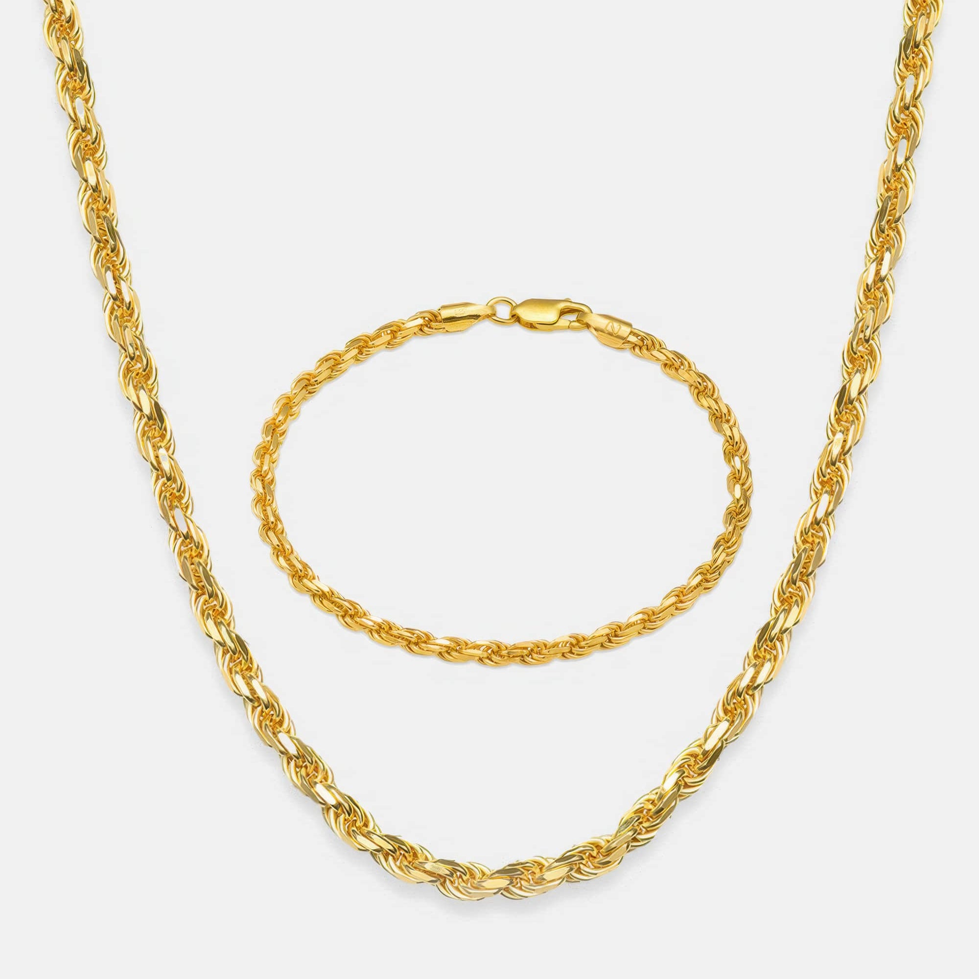 Rope Chain 4mm Gold Set