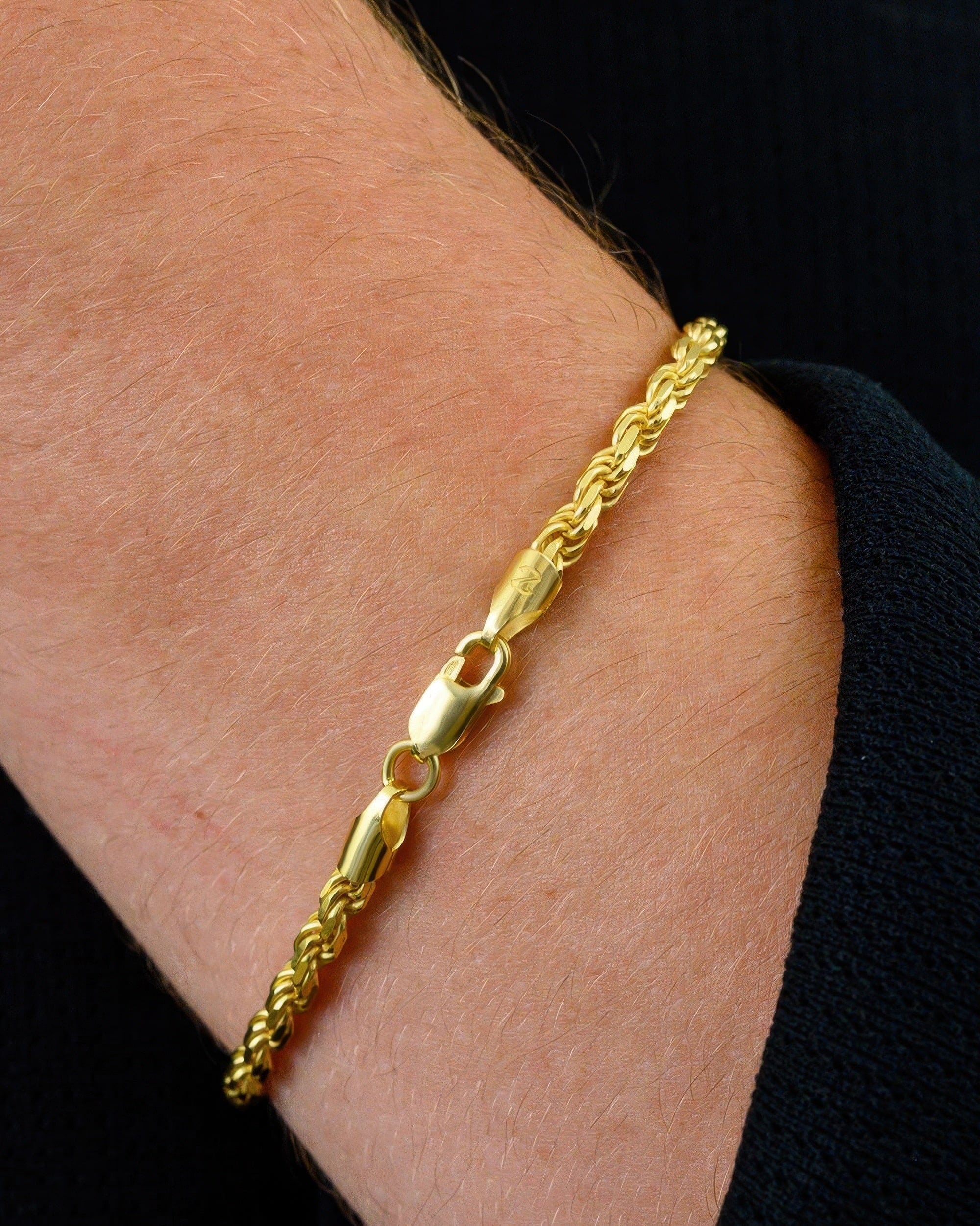 Rope Chain Bracelet 2.5mm Gold Model