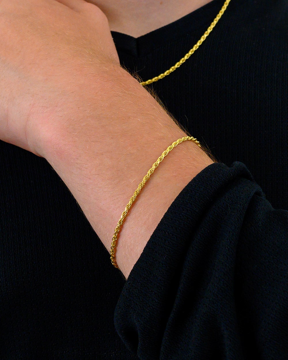 Rope Chain Bracelet 2.5mm Gold Model2
