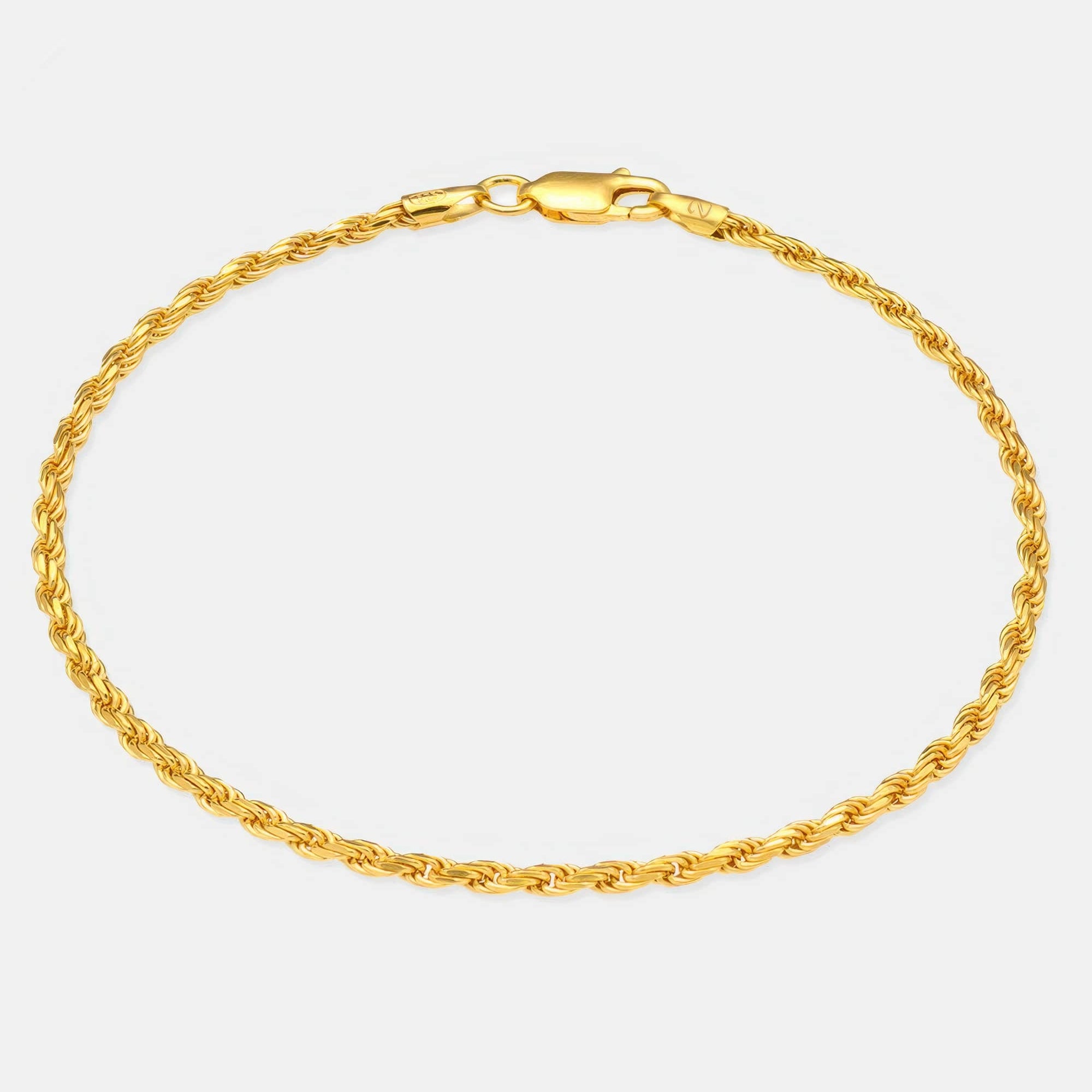 Rope Chain Bracelet 2.5mm Gold