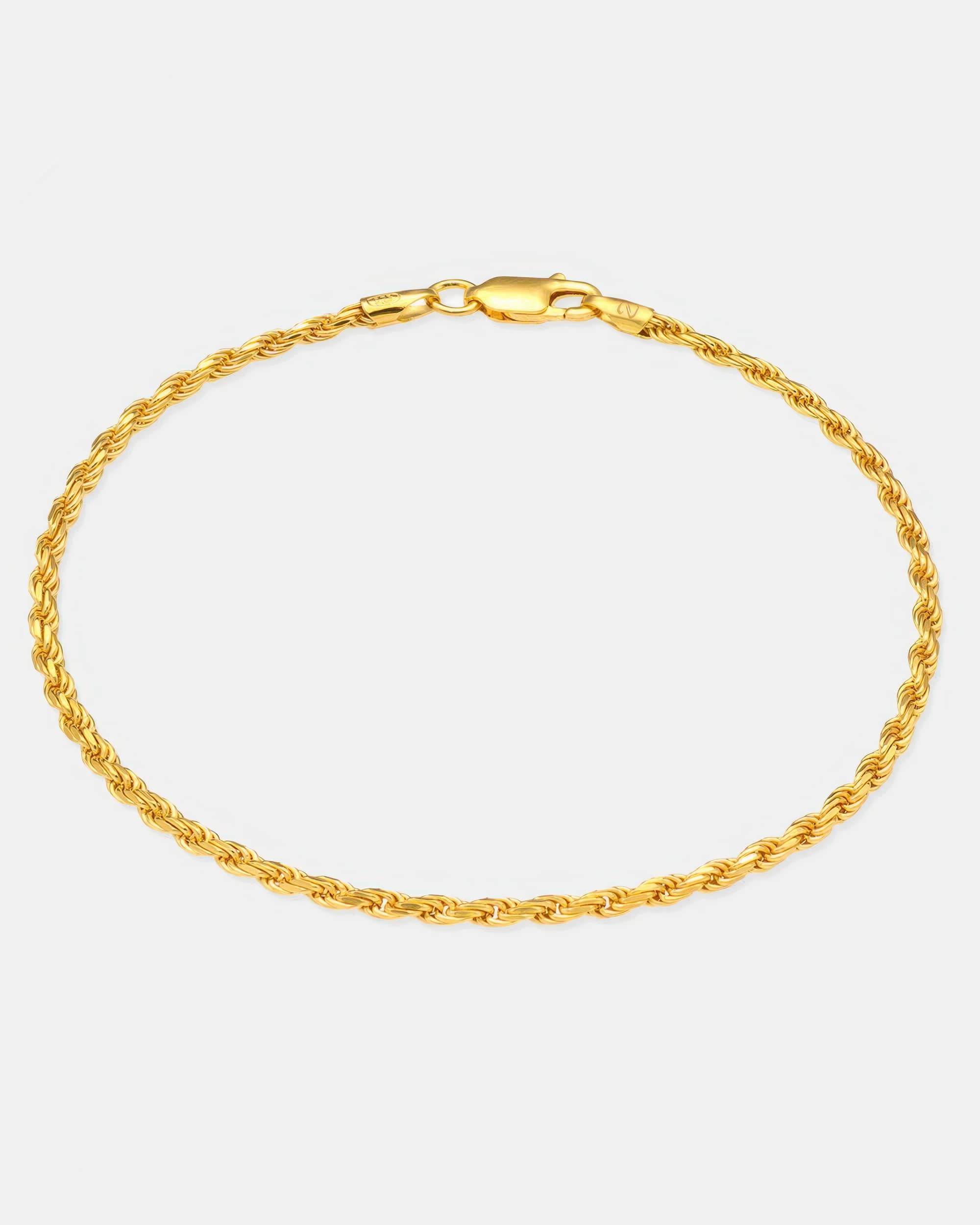 Rope Chain Bracelet 2.5mm Gold