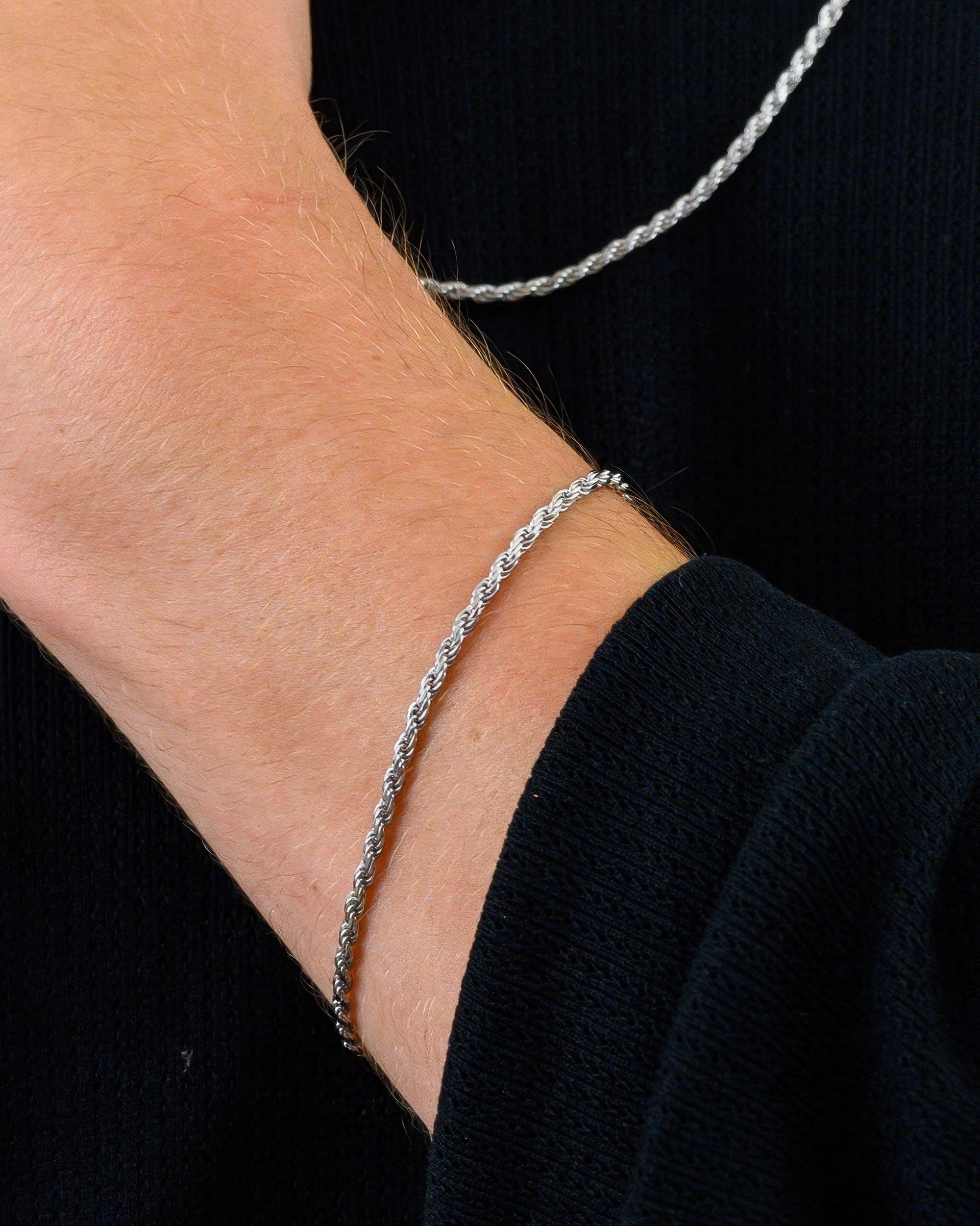 Rope Chain Bracelet 2.5mm Silver Model
