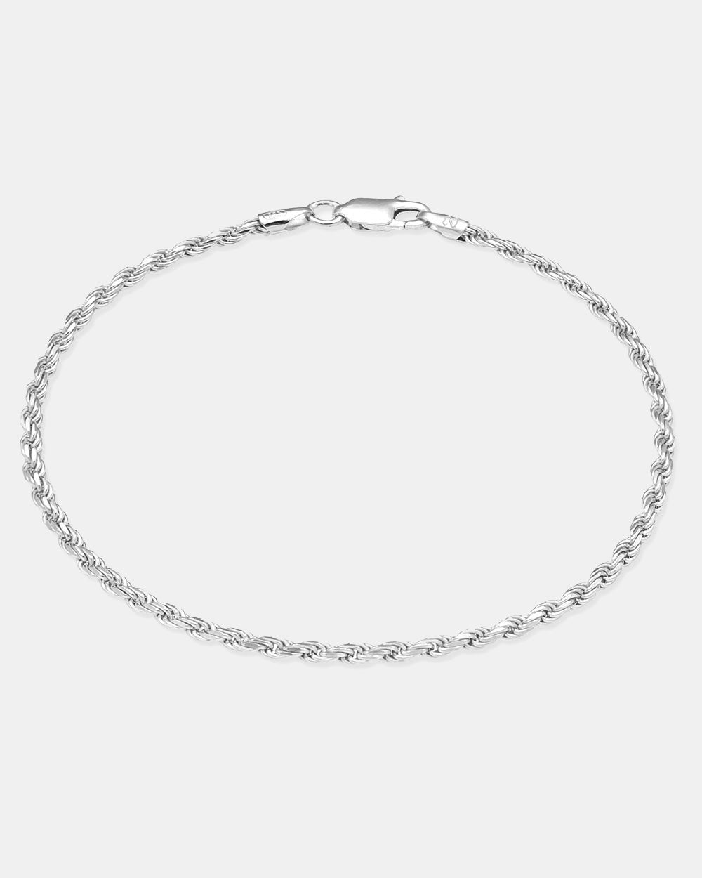 Rope Chain Bracelet 2.5mm Silver