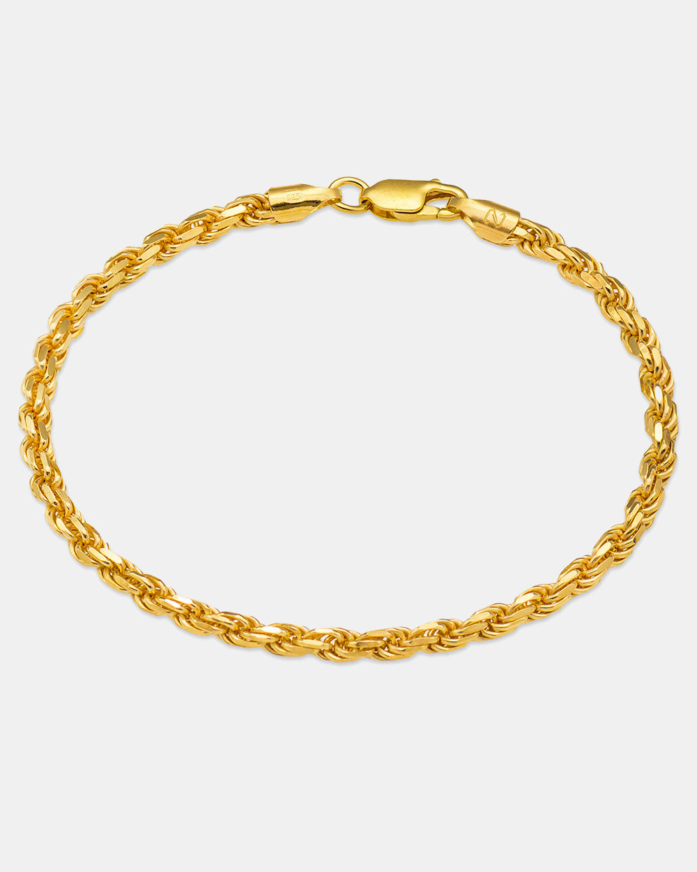 Rope Chain Bracelet 4mm Gold