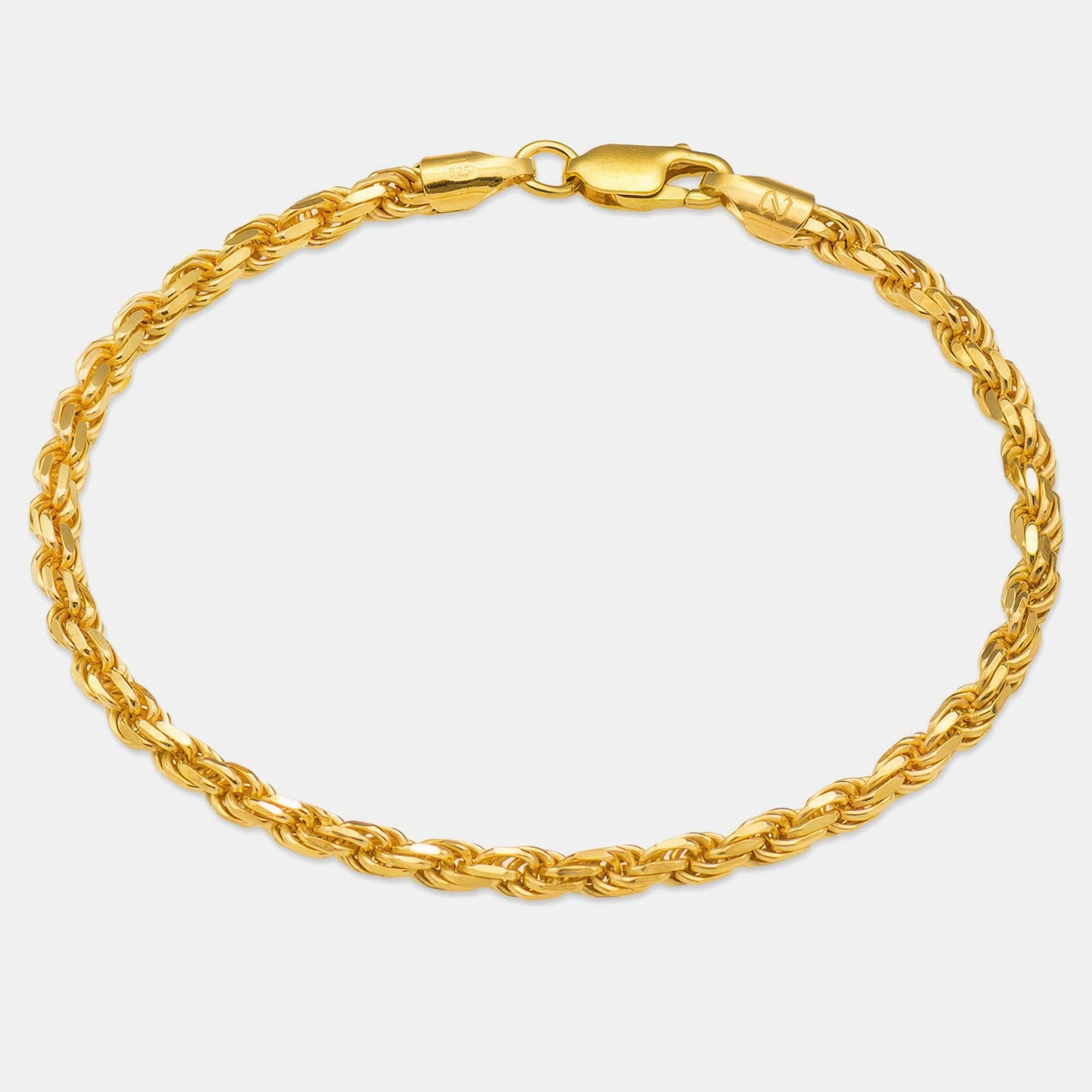 Rope Chain Bracelet 4mm Gold