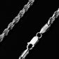Rope Chain Bracelet 4mm Silver Clasp