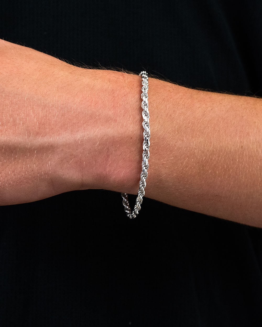 Rope Chain Bracelet 4mm Silver Model
