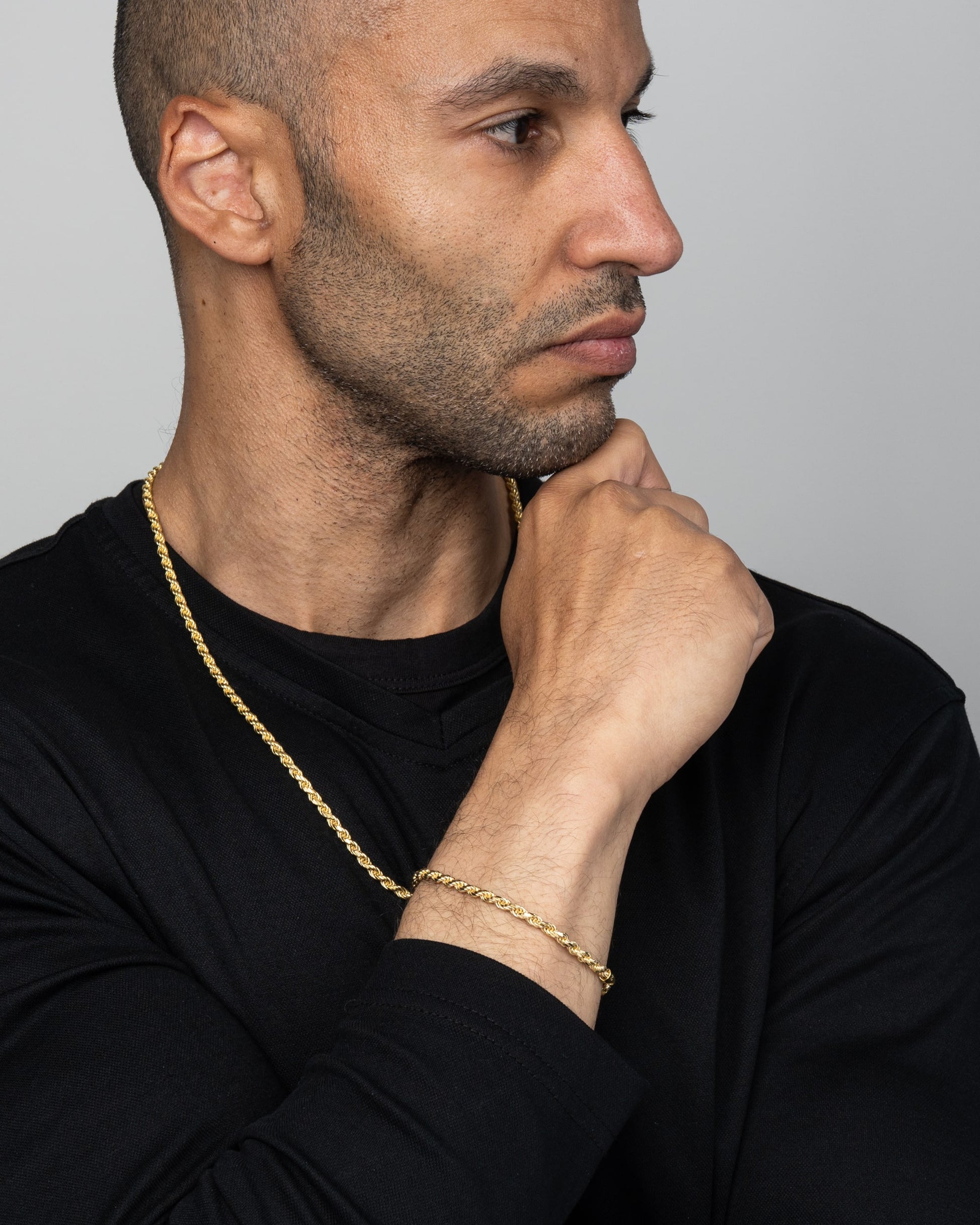 Rope Chain Set 4mm Gold Model3