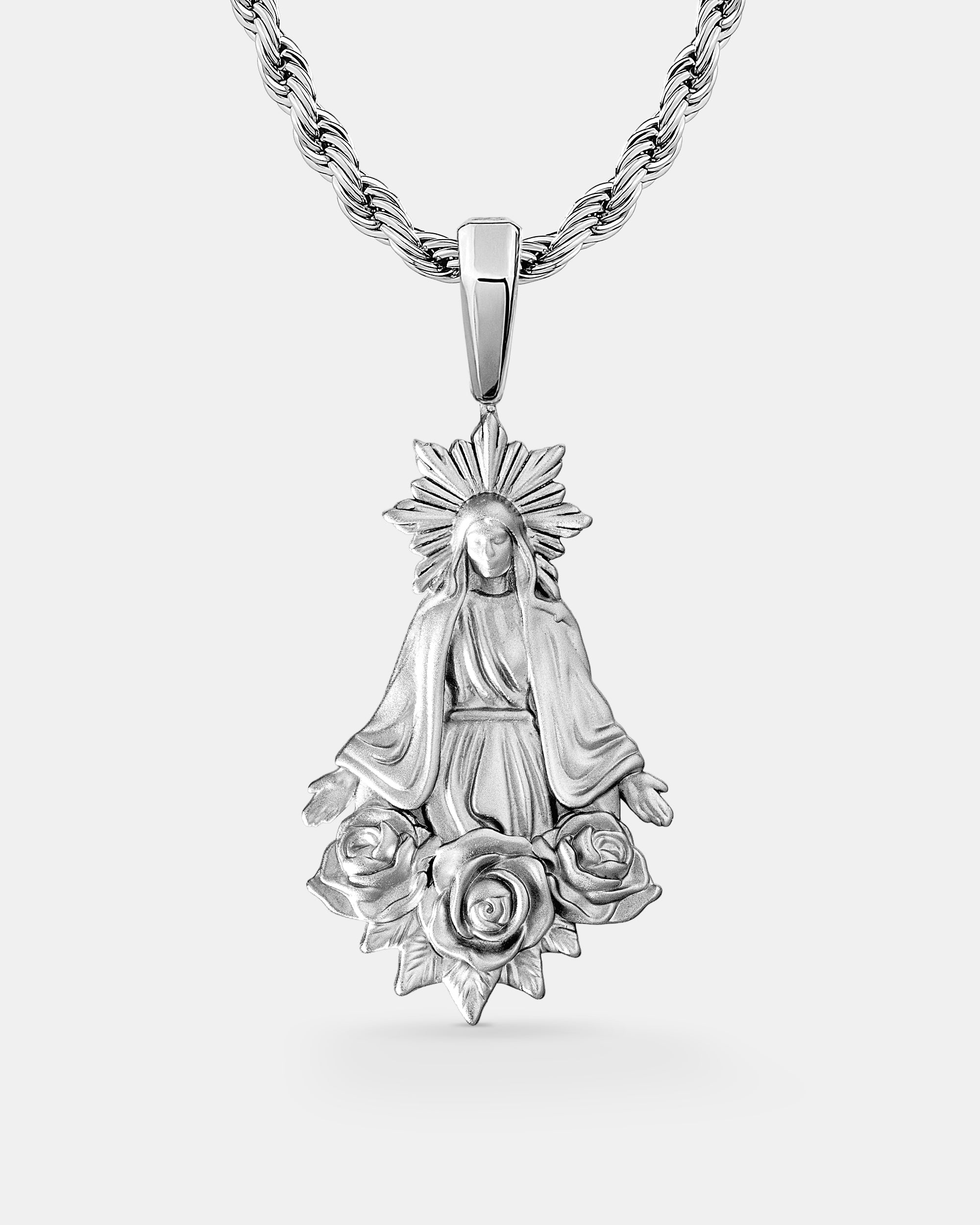 Saint Mary Silver Pendant