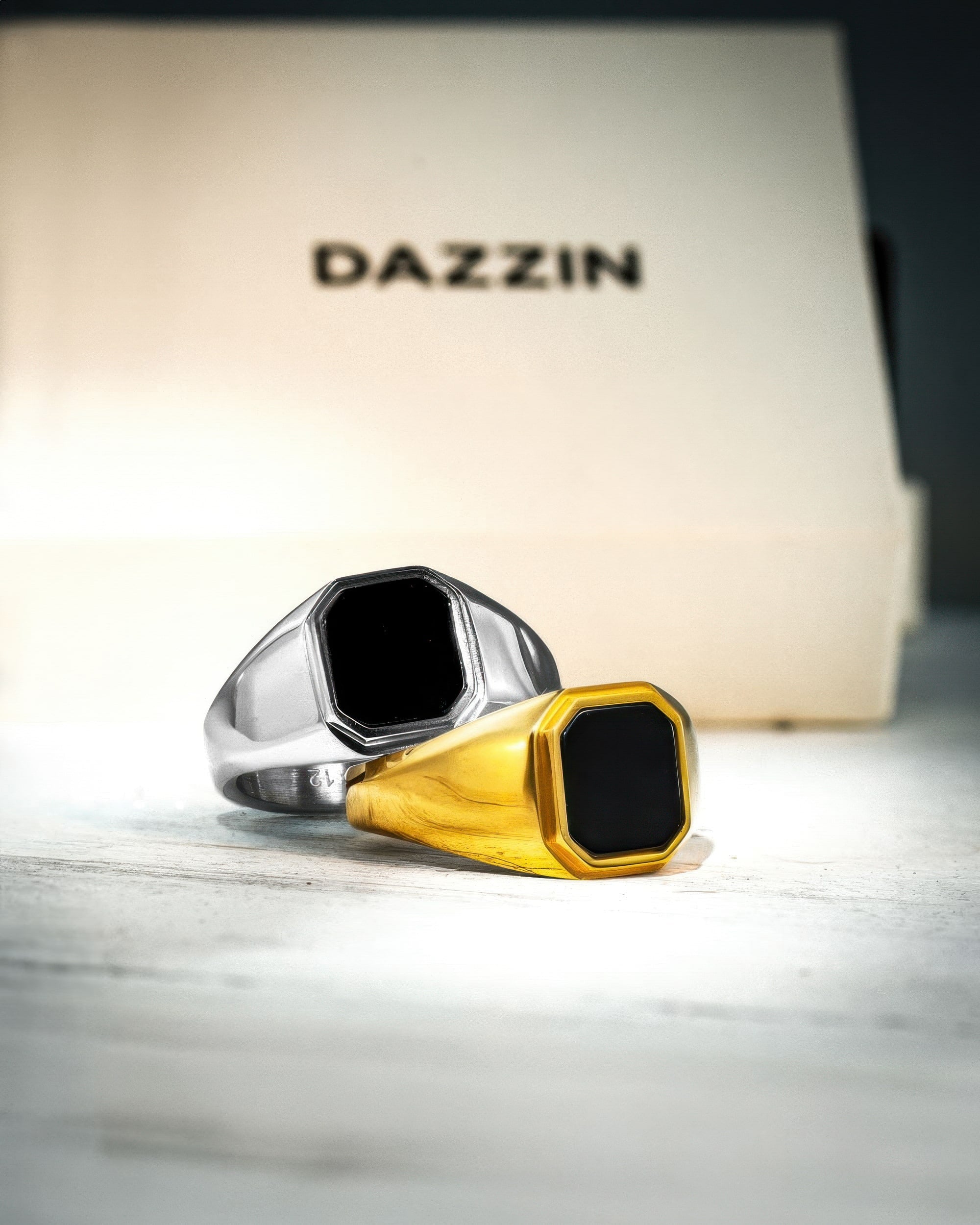 アクセサリー Mexican Jewelry Square Signet ring Signet Square Ring - Gold | Men's Gold Ring - DAZZIN