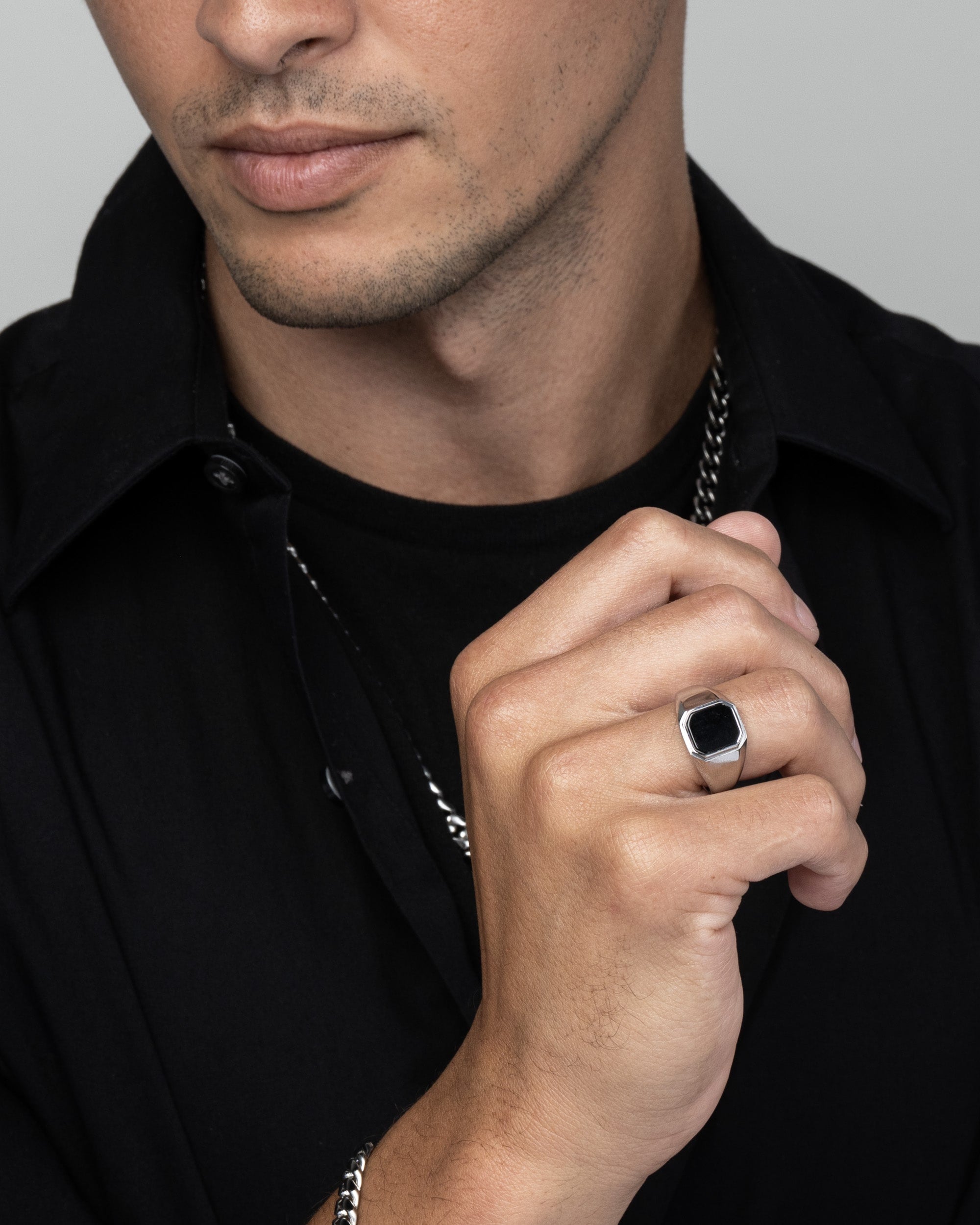 Signet Square Ring Silver Model1