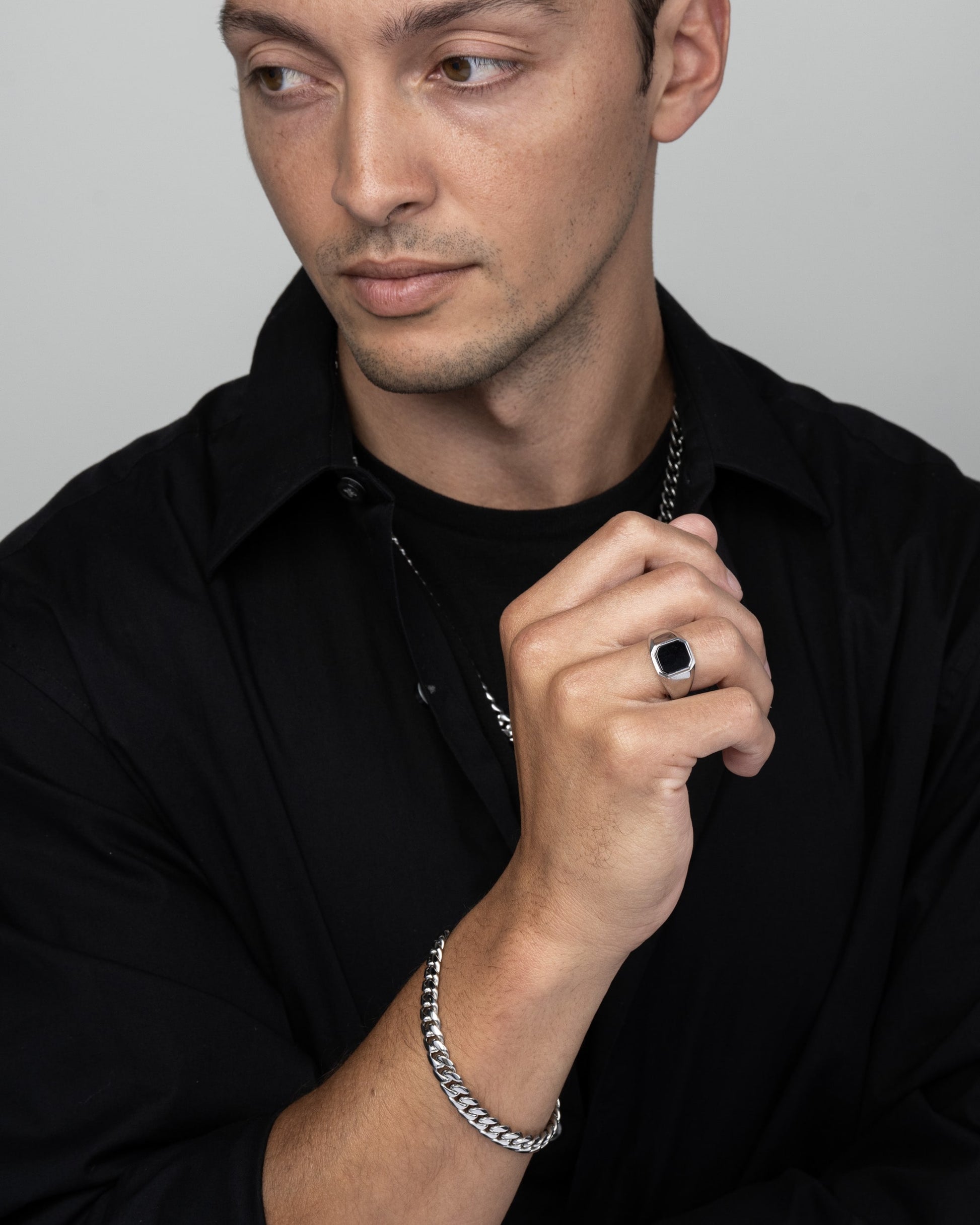 Signet Square Ring Silver Model2